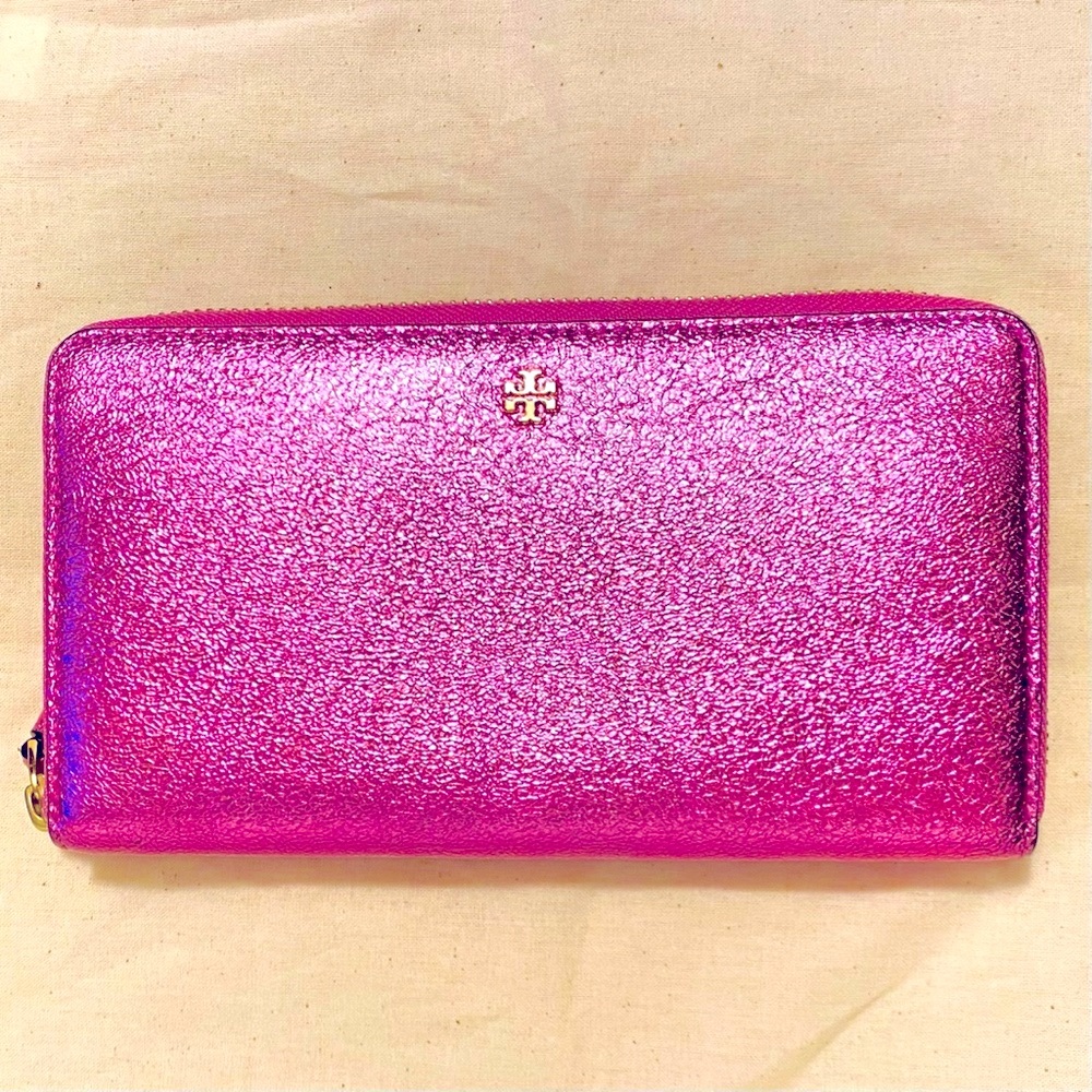 Tory Burch Pink Metallic Wallet